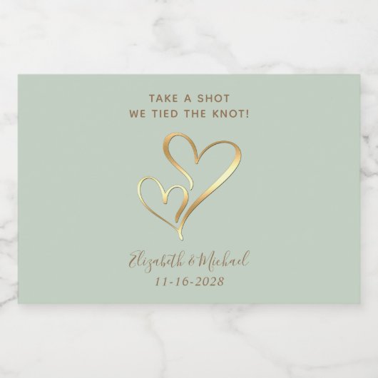 結婚式の引き出物のショットを取る我々は結び目のセージを結んだ リキュールボトルラベル (シングルラベル)