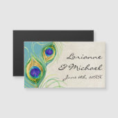 結婚式の引き出物の披露宴の孔雀は水に羽をつけます (正面/裏面)