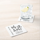 結婚式の引き出物の新しいミセス スクエアペーパーコースター (インサイチュ)