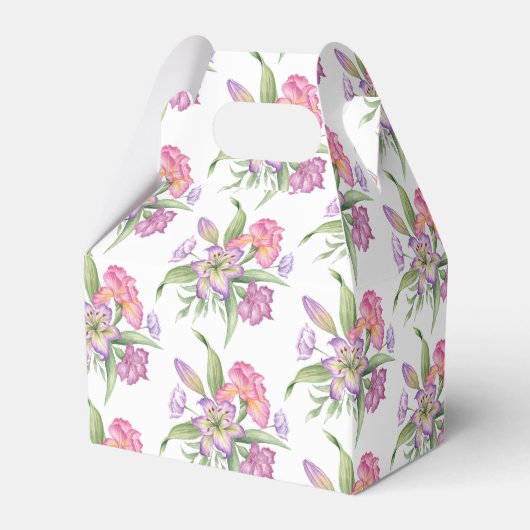 結婚式の引き出物の花の付き箱 フェイバーボックス (正面サイド)