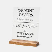 結婚式の引き出物の黒いタイポグラフィ名澄ん アクリルサイン (傾斜)