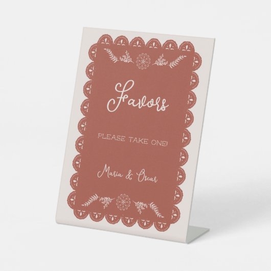 結婚式の引き出物は1つのパペルピカドメキシコを取る 台座サイン (正面)