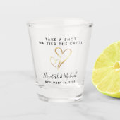結婚式の引き出物を一発やろう我々は結び目を結んだ ショットグラス (正面)