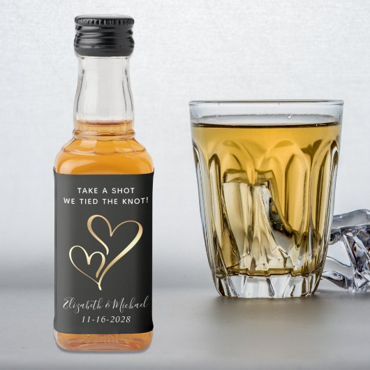 結婚式の引き出物を一発やろう我々は結び目を結んだ リキュールボトルラベル