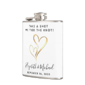 結婚式の引き出物を撮る我々は結び目の白を結んだ フラスク (左)