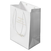 結婚式の引き出物ウェルカムサンキューユー金ゴールド文字 ミディアムペーパーバッグ (正面アングル)