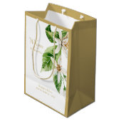 結婚式の引き出物ウェルカムナスホワイトフローラ ミディアムペーパーバッグ (裏面アングル)