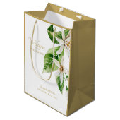 結婚式の引き出物ウェルカムナスホワイトフローラ ミディアムペーパーバッグ (正面アングル)