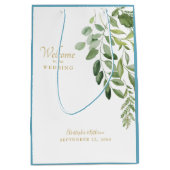 結婚式の引き出物ウェルカムナメーションブロージブルー ミディアムペーパーバッグ (正面)