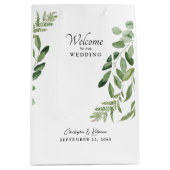 結婚式の引き出物ウェルカムリーフモダン ミディアムペーパーバッグ (正面)