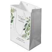 結婚式の引き出物ウェルカムリーフモダン ミディアムペーパーバッグ (正面アングル)