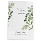 結婚式の引き出物ウェルカムリーフモダン ミディアムペーパーバッグ (裏面)
