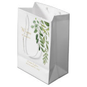 結婚式の引き出物ウェルカムリーフ金ゴールド文字 ミディアムペーパーバッグ (裏面アングル)