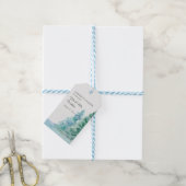 結婚式の引き出物ウォーターカラーワイルドフォレストマウンテンレイク ギフトタグ (より糸付き)