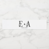 結婚式の引き出物エレガシンプルントウェディングモノグラム ペットボトルラベル (シングルラベル)