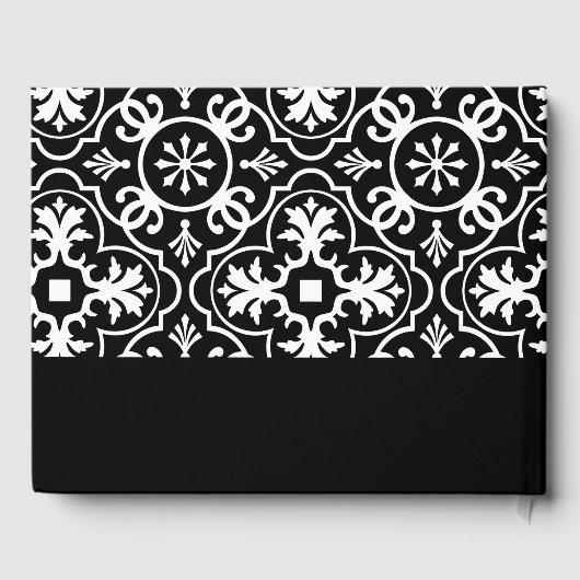 結婚式の引き出物カスタム新郎新婦の日付タイルパターン ゲストブック (裏面)