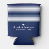 結婚式の引き出物カスタム新郎新婦デートストライプ 缶クーラー (正面)