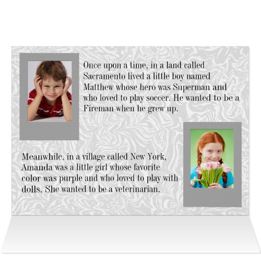 結婚式の引き出物カップルの物語シルバー6写真 (内部横(上))