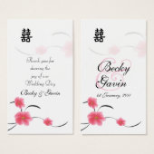 結婚式の引き出物ギフトラベルさくらんぼブロッサムダブル法被 (正面&裏面)