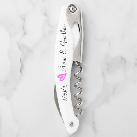 結婚式の引き出物ギフト新郎新婦ハート 結婚した ソムリエナイフ (裏面)