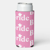 結婚式の引き出物クラシックピンク&ホワイト花嫁パターン スリム缶クーラー (Seltzer裏面)