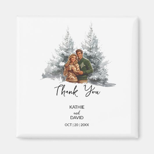 結婚式の引き出物クリスマスアドベンチャーアウトドア結婚 マグネット (正面)