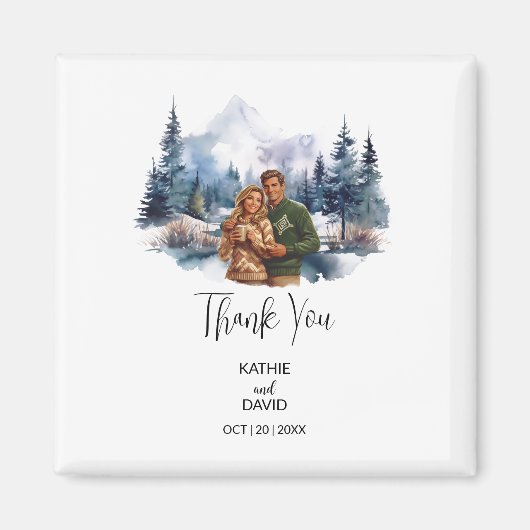 結婚式の引き出物クリスマスアドベンチャーアウトドア結婚 マグネット (正面)