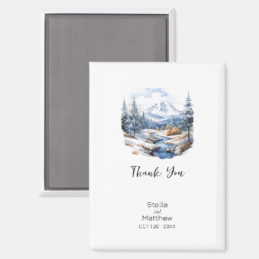 結婚式の引き出物クリスマスアドベンチャーアウトドア結婚 マグネット (正面/裏面)