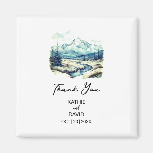 結婚式の引き出物クリスマスアドベンチャーアウトドア結婚 マグネット (正面)