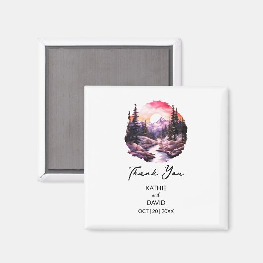 結婚式の引き出物クリスマスアドベンチャーアウトドア結婚 マグネット (正面/裏面)