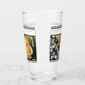 結婚式の引き出物グラスイエローローズブラックアクセント タンブラーグラス (左)