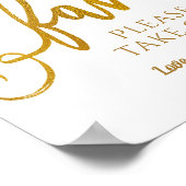 結婚式の引き出物サイン「お願い一つ取って」 |ゴールド・フォイル ポスター (角)