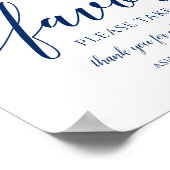 結婚式の引き出物サイン「お願い一つ取って」 |ネイビーブルー ポスター (角)