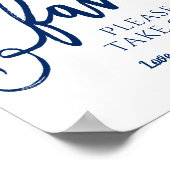 結婚式の引き出物サイン「お願い一つ取って」 |ネイビーブルー ポスター (角)