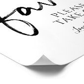 結婚式の引き出物サイン「お願い一つ取って」 |黒 ポスター (角)