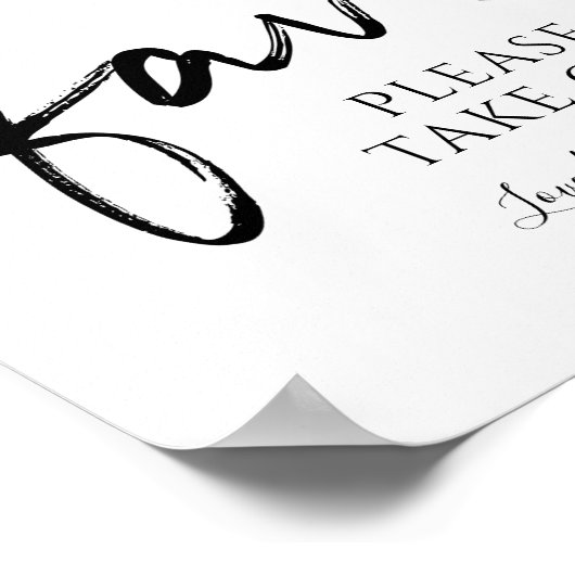 結婚式の引き出物サイン「お願い一つ取って」 |黒 ポスター (角)