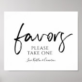 結婚式の引き出物サイン「お願い一つ取って」 |黒 ポスター (正面)