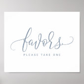 結婚式の引き出物サイン – バウンススクリプト（ダスティーブルーズ） ポスター (正面)