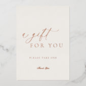結婚式の引き出物サイン | 本物の金箔「For You」 箔招待状 (正面)