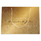 結婚式の引き出物サンキューアニバーサリー金ゴールドグンギー ラージペーパーバッグ (正面)