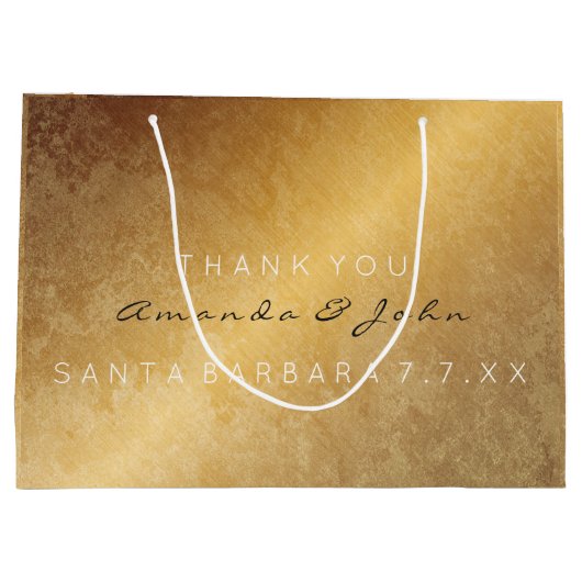 結婚式の引き出物サンキューアニバーサリー金ゴールドグンギー ラージペーパーバッグ (裏面)