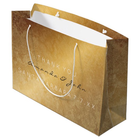 結婚式の引き出物サンキューアニバーサリー金ゴールドグンギー ラージペーパーバッグ (裏面アングル)