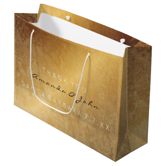 結婚式の引き出物サンキューアニバーサリー金ゴールドグンギー ラージペーパーバッグ (正面アングル)