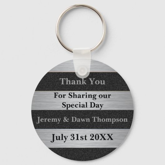 結婚式の引き出物サンキューキーチェーン キーホルダー (正面)