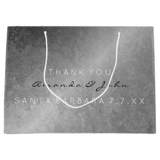 結婚式の引き出物サンキューグレーシルバーグランギー ラージペーパーバッグ (正面)