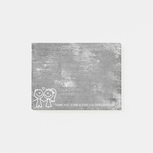結婚式の引き出物サンキューグレー動揺してシルバー ポストイット (正面)