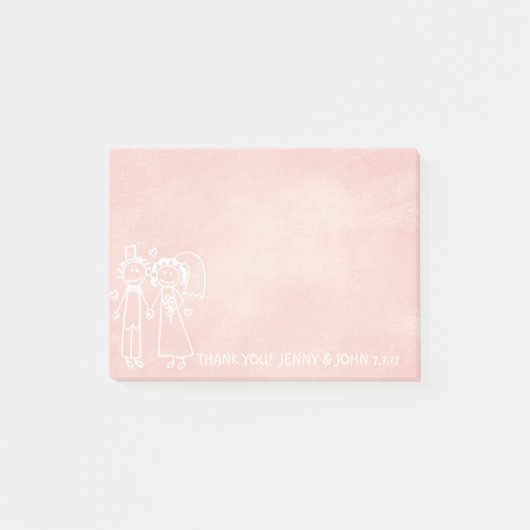 結婚式の引き出物サンキューシャルボードピーチパステル ポストイット (正面)