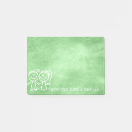 結婚式の引き出物サンキューチョークボードレモングリーン ポストイット