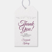 結婚式の引き出物サンキューホワイトとカシスパープル ギフトタグ (正面)