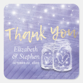 結婚式の引き出物サンキューメイソンジャース&ストリングライト スクエアシール